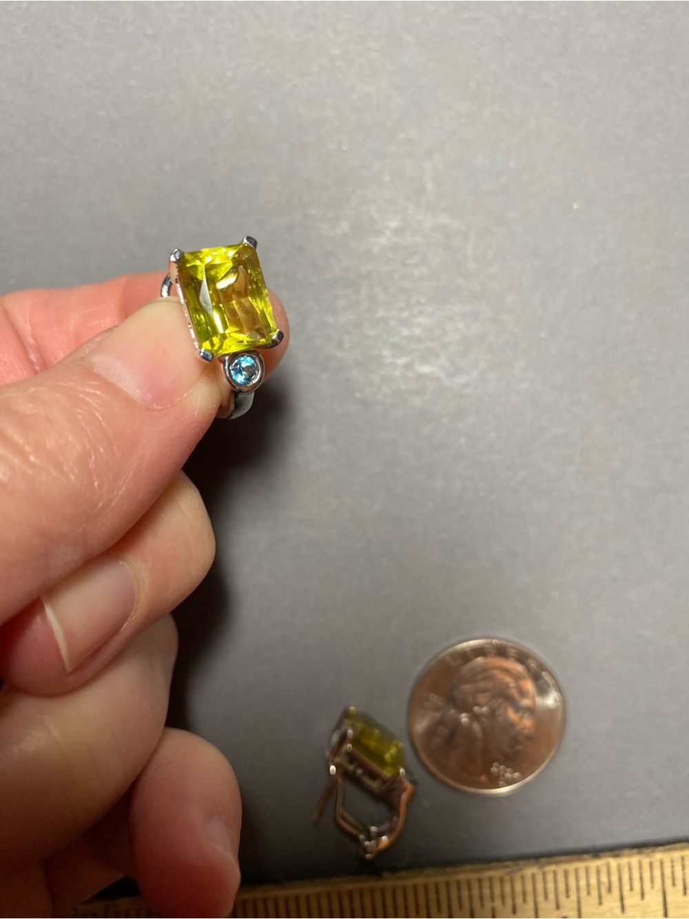 Lemon quartz sterling silver earrings - Picture 2 of 5